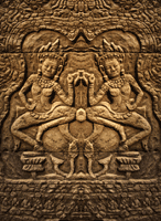 Apsaras are beautiful and artistically talented female spirits of nature, such as water nymphs or forest spirits.