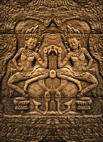 Apsaras are beautiful and artistically talented female spirits of nature, such as water nymphs or forest spirits.